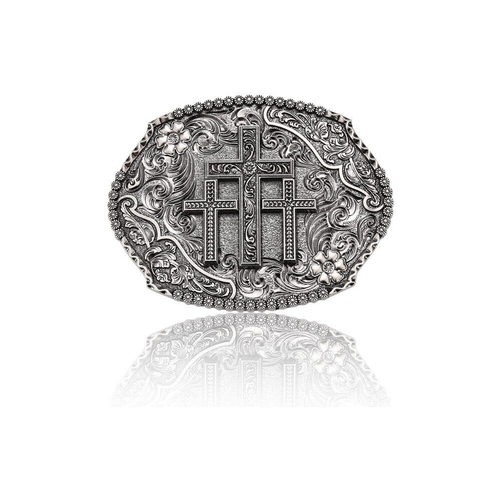 3753 Western Religious Cross Faith Belt Buckle , Cowboy Vintage Rodeo